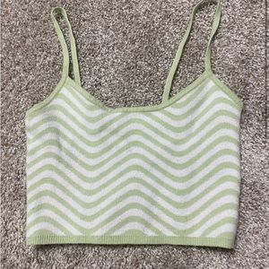 GREEN AND WHITE PACSUN TANK NEW W TAGS